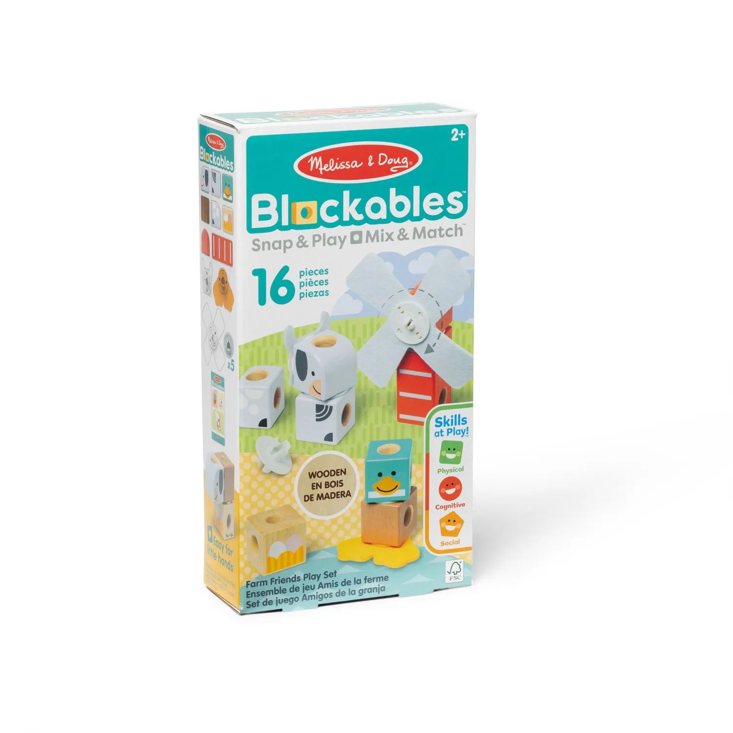 Melissa & Doug Blockables Farm Friends bouwset 16-delig