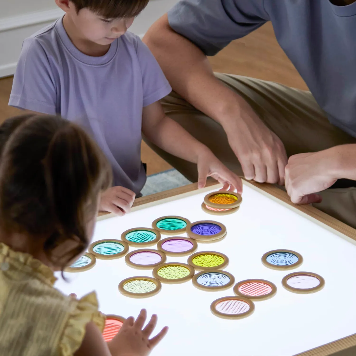 Guidecraft Light and Color Textured Discs 20 sensorisch