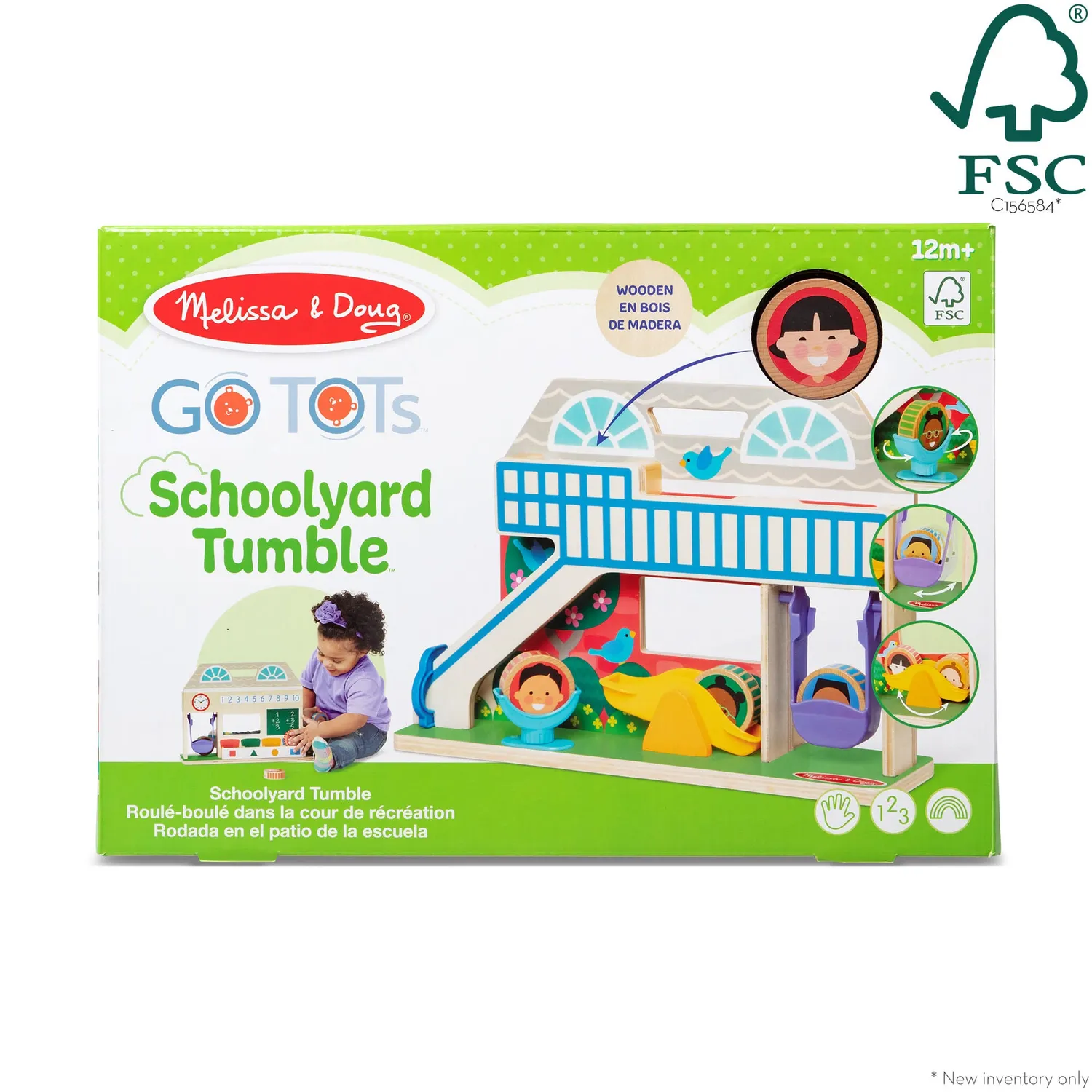 Melissa & Doug GO Tots Schoolyard Tumble houten speelset 4 figuren