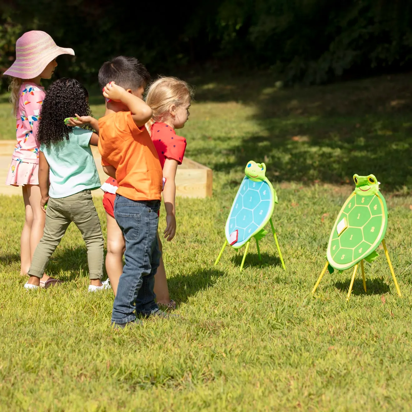 Melissa & Doug Dilly Dally werpspel schildpad binnen buiten