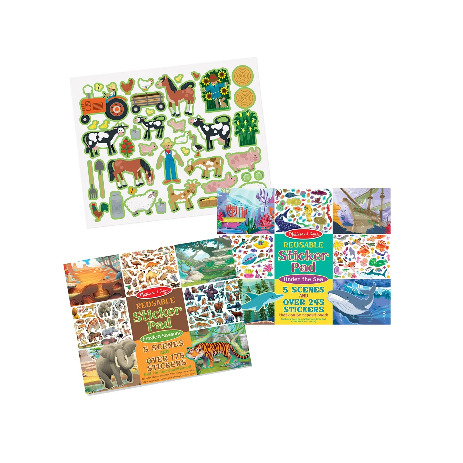 Melissa & Doug Reusable Sticker Pad stickers 3-pack