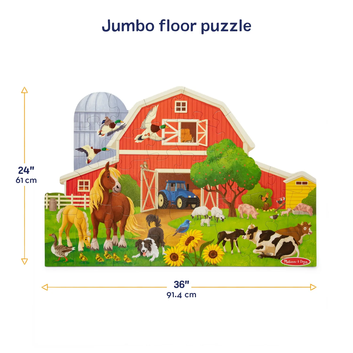 Melissa & Doug Busy Barn vloerpuzzel 32 stukjes schuurvorm