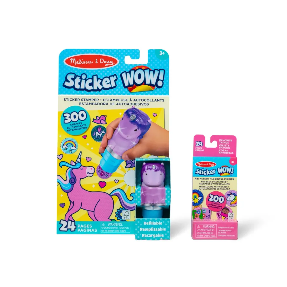 Melissa & Doug Sticker WOW Eenhoorn stickerstamper bundel 500 stuks