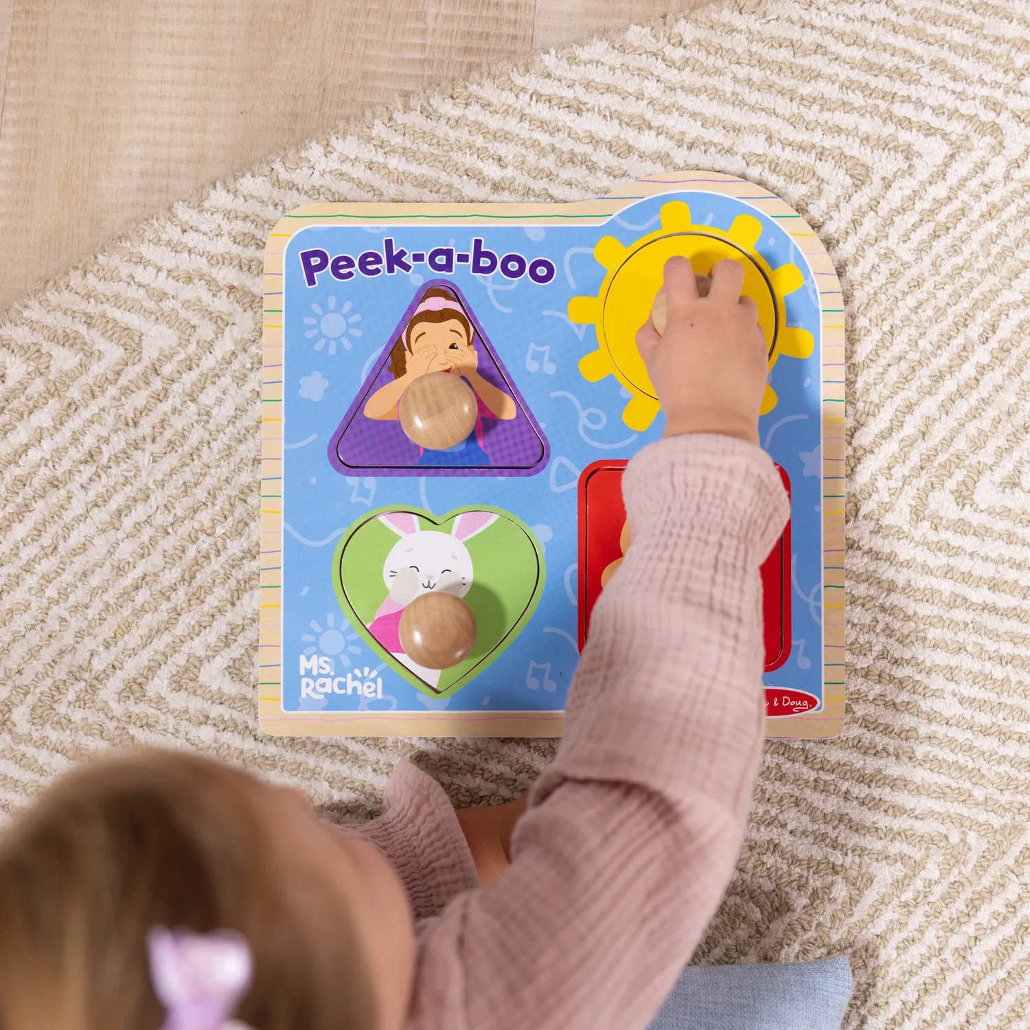 Melissa & Doug Ms Rachel Peek-a-Boo puzzel 4 stuks houten
