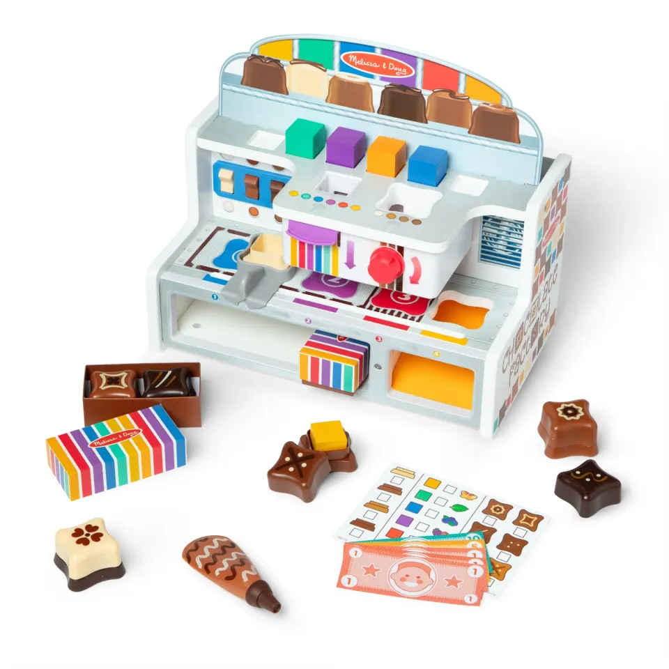 Melissa & Doug Wooden Chocolate Factory speelset chocolaatjes hout