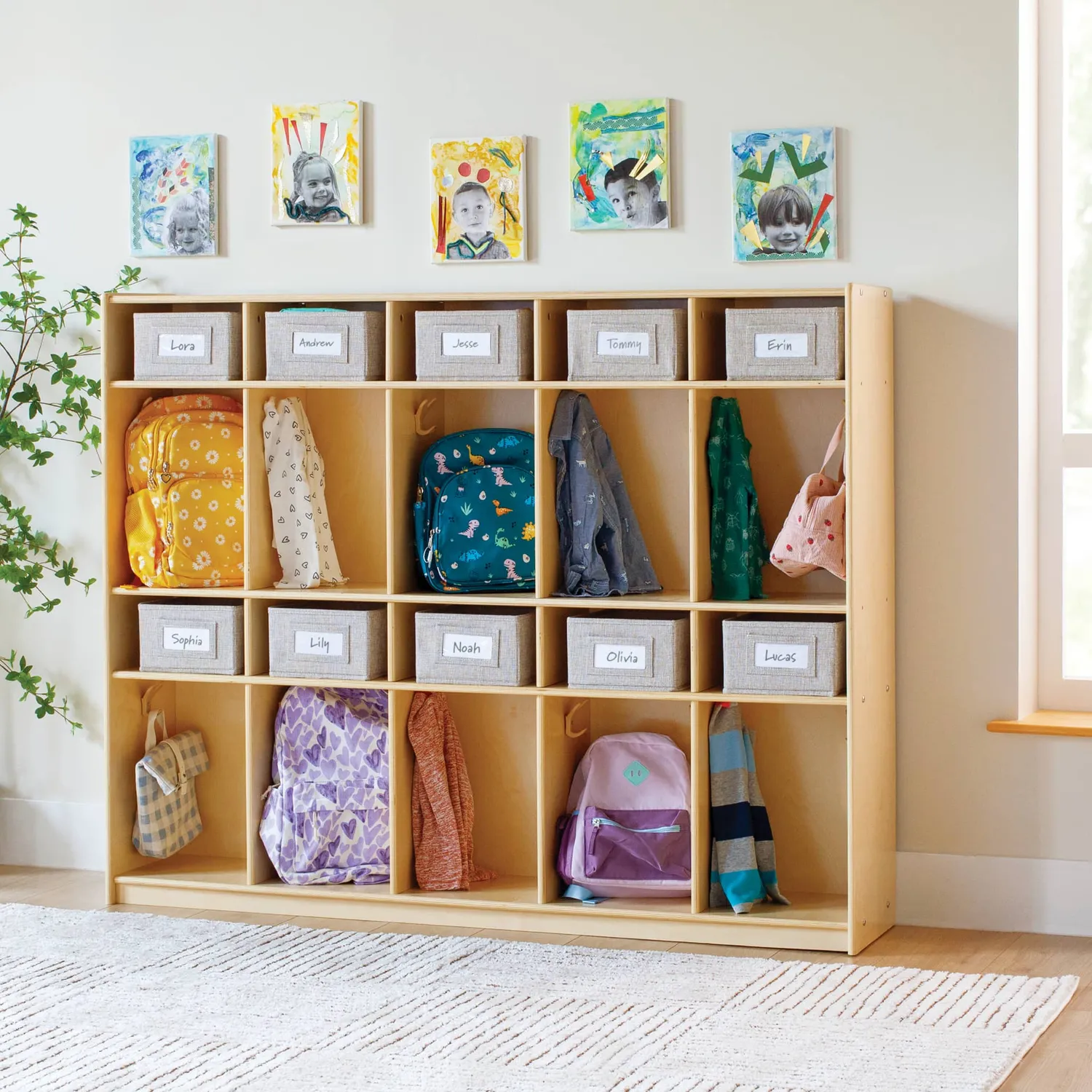 Guidecraft EdQ 10-Section Locker lockerkast naturel houten