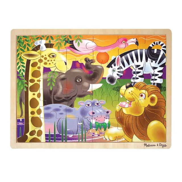 Melissa & Doug African Plains houten puzzel 24 stukjes