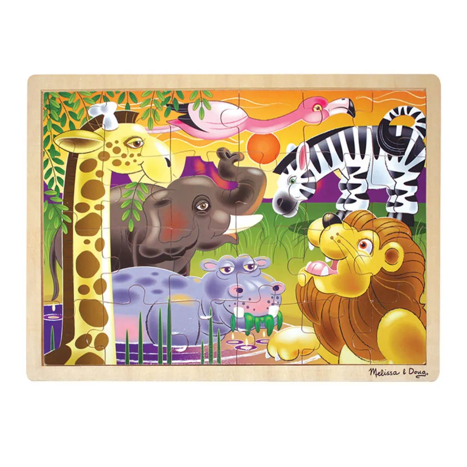 Melissa & Doug African Plains houten puzzel 24 stukjes