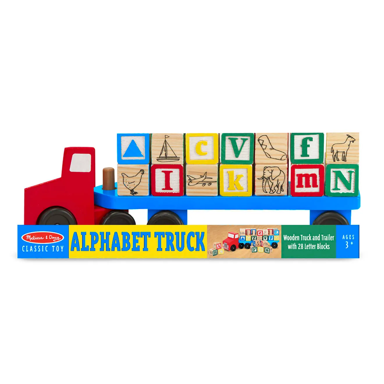 Melissa & Doug Alphabet Truck houten vrachtwagen letters