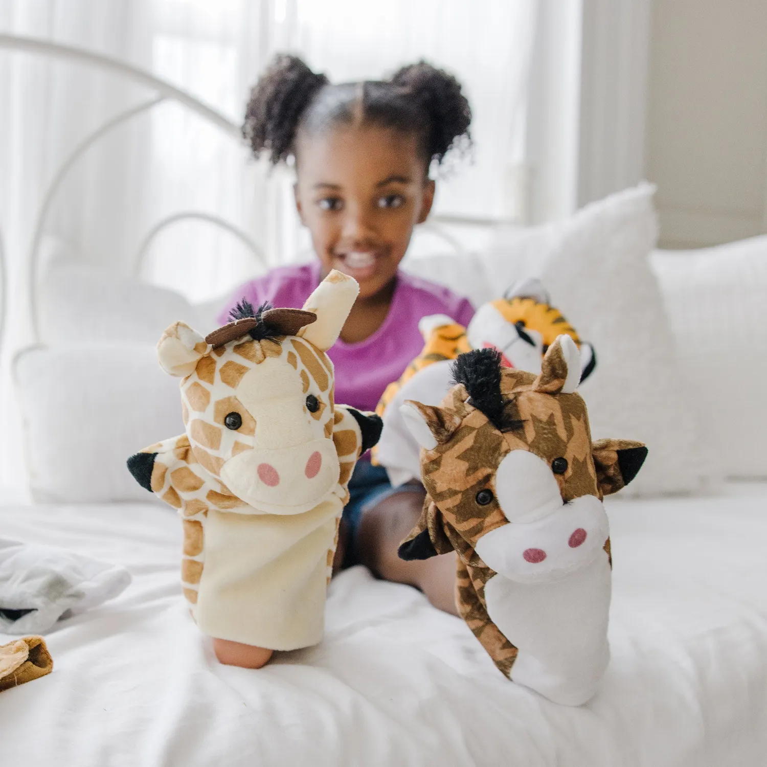 Melissa & Doug Boerderij en Zoo handpoppen dieren 8 stuks