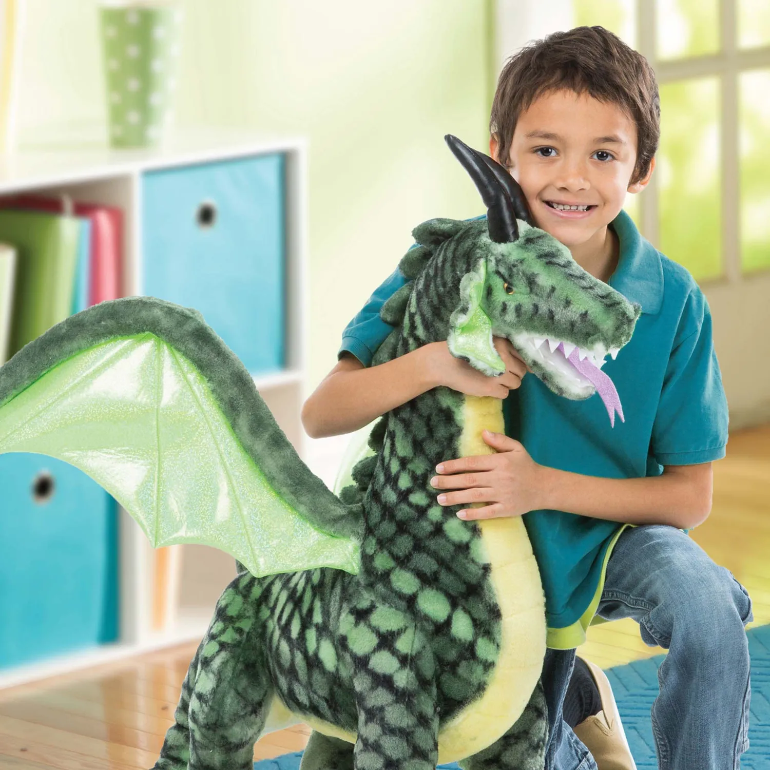 Melissa & Doug Draak Knuffel XL Groen