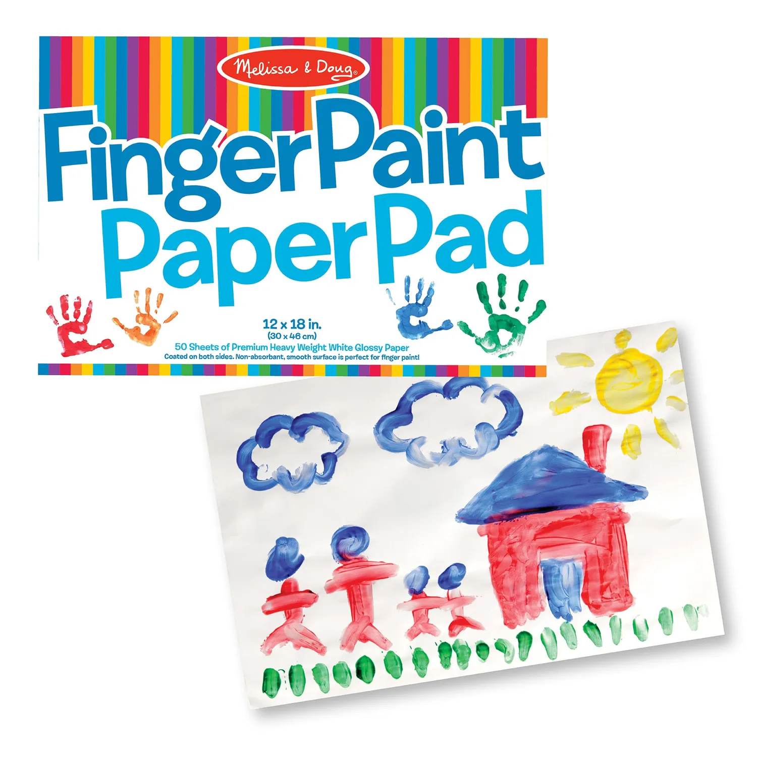 Melissa & Doug vingerverf papierblok 30x45 cm 50 vel