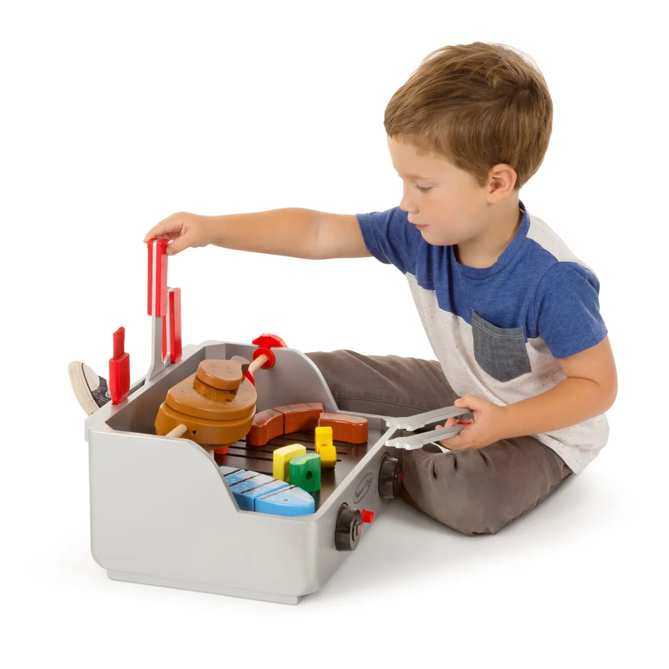 Melissa & Doug Rotisserie & Grill barbecue speelgoed hout 24-delig