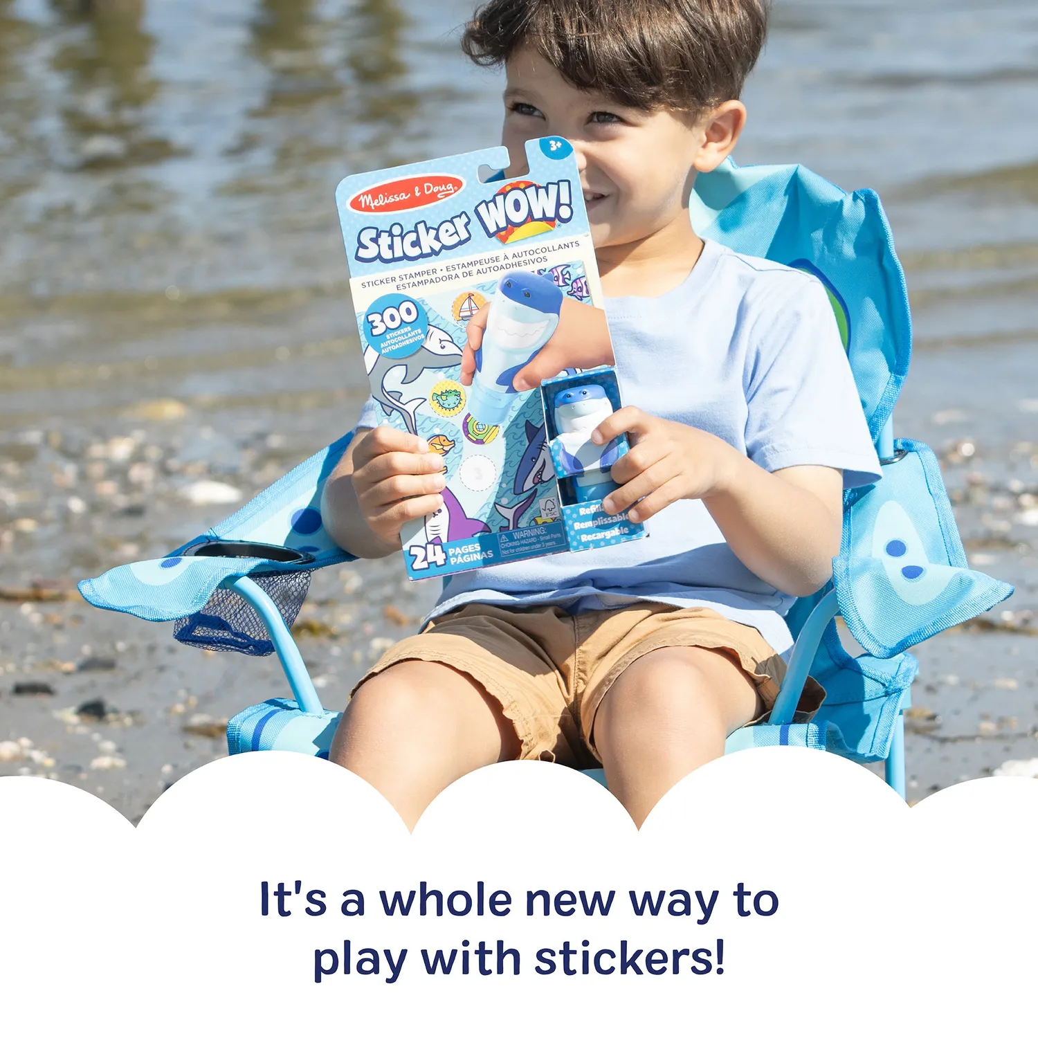 Melissa & Doug Sticker WOW Shark stickerboek met stamper