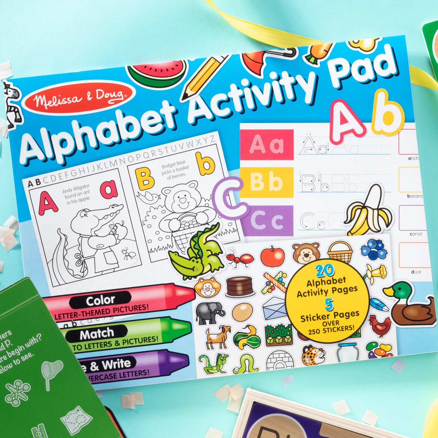 Melissa & Doug Alphabet Stickerboek Letters 250+ Stickers