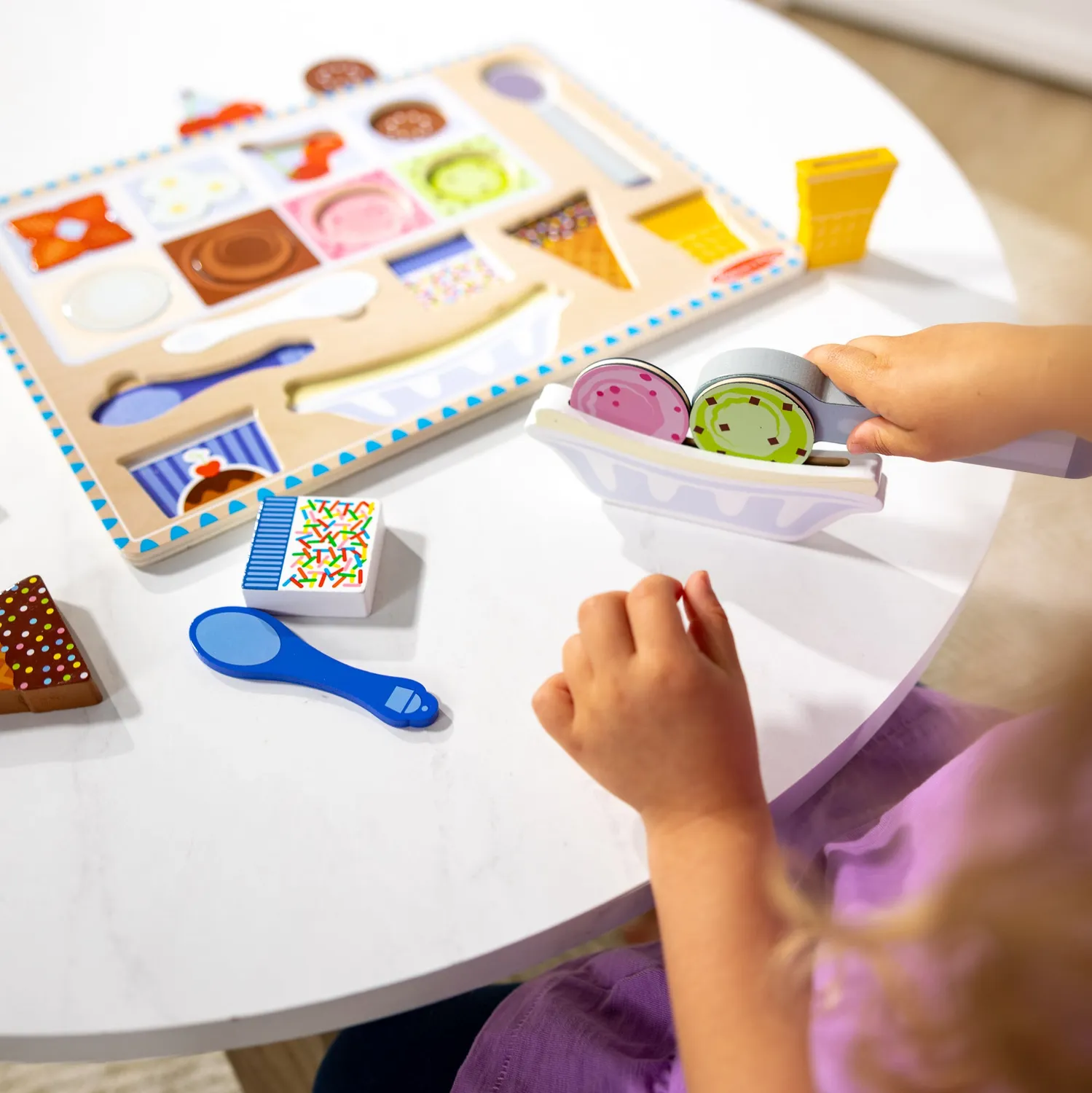 Melissa & Doug Ice Cream magneetpuzzel ijsjes hout 16 stuks