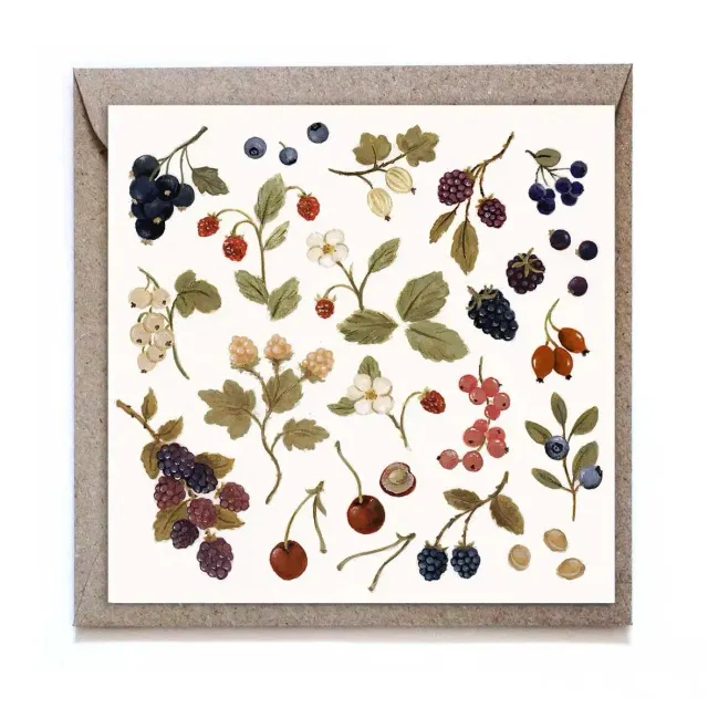 Ginger Fairy Wild berries kaart 120x120 mm met envelop