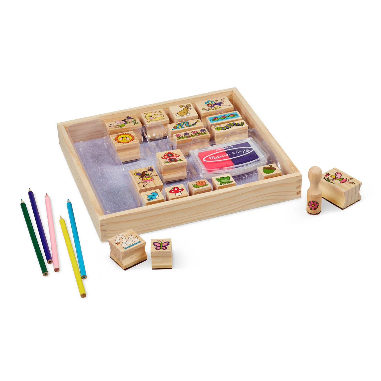 Melissa & Doug Stamp-a-Scene Fairy Garden stempelset 20 stuks uitwasbaar