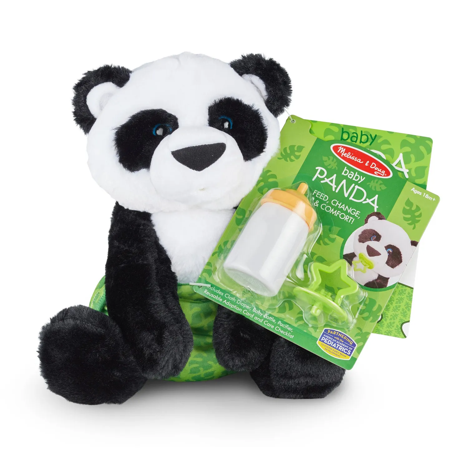 Melissa & Doug Baby Panda Knuffel 28 cm met fles