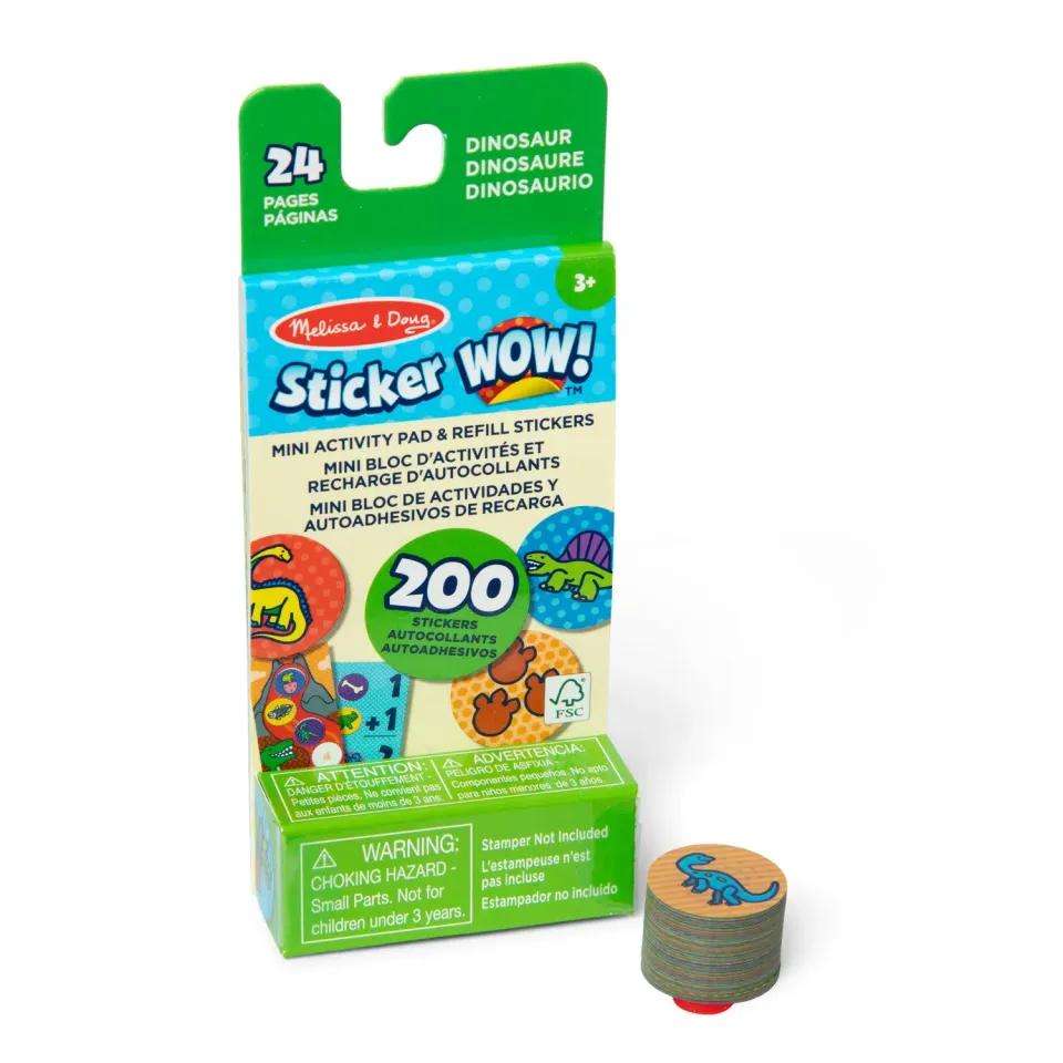 Melissa & Doug Sticker WOW! Dinosaur stickerboek navulling 200 stickers