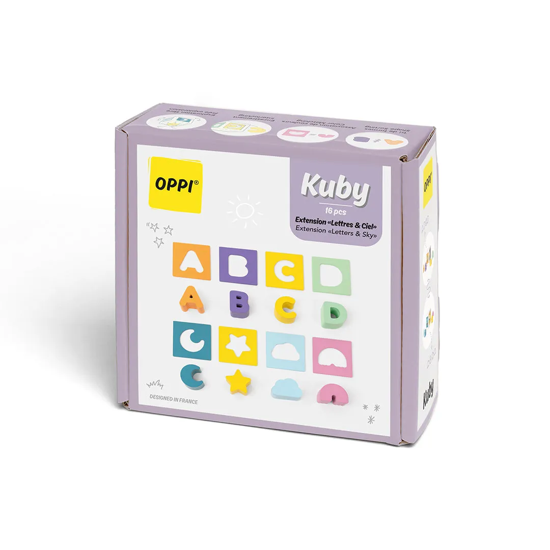 OPPI Kuby Lettres & Ciel uitbreidingsset 8 vormen hout