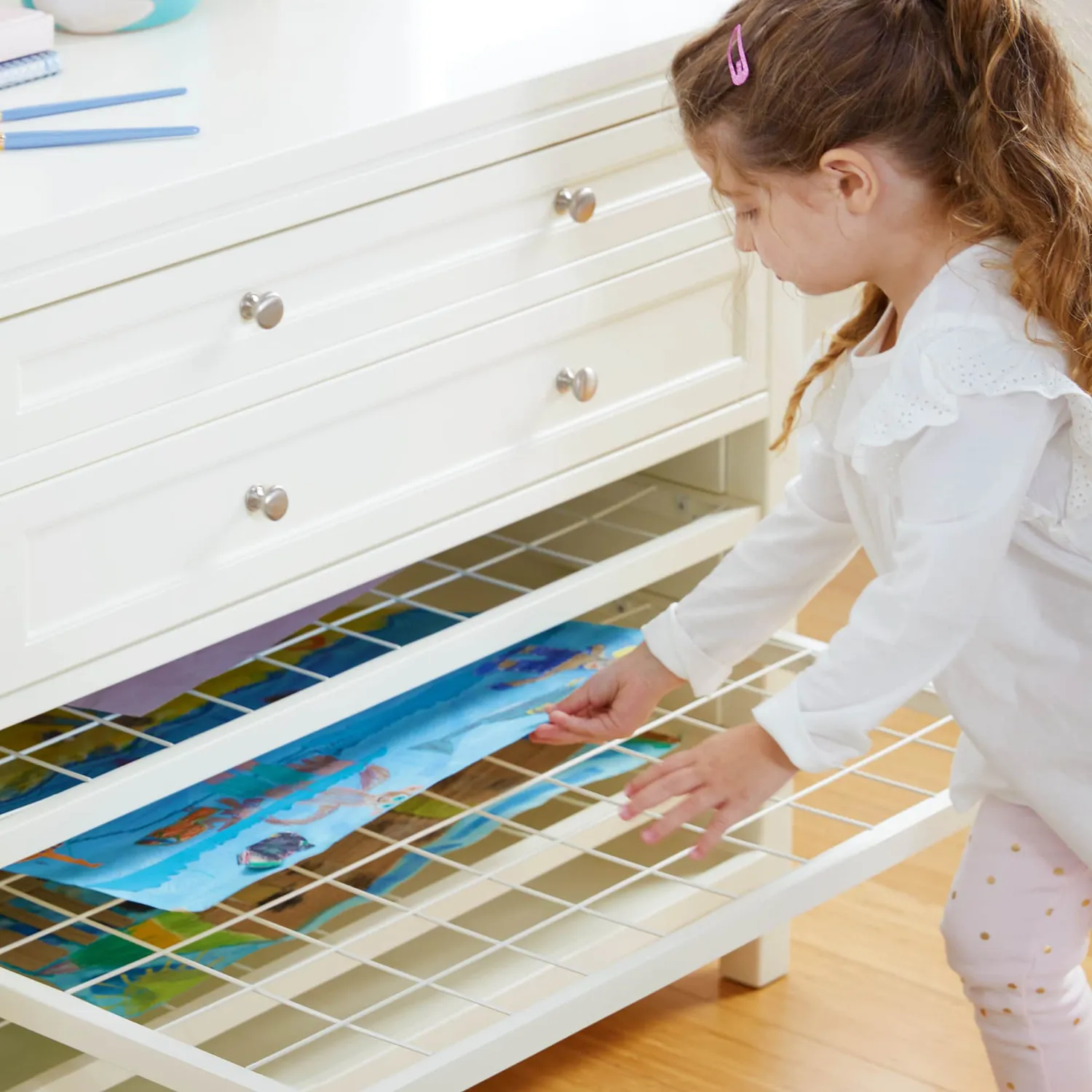 Martha Stewart Kids Art Storage opbergkast droogrek wit
