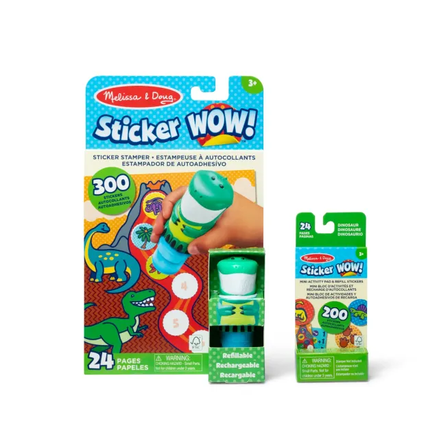 Melissa & Doug Sticker WOW Dinosaur stickerboek met stempel