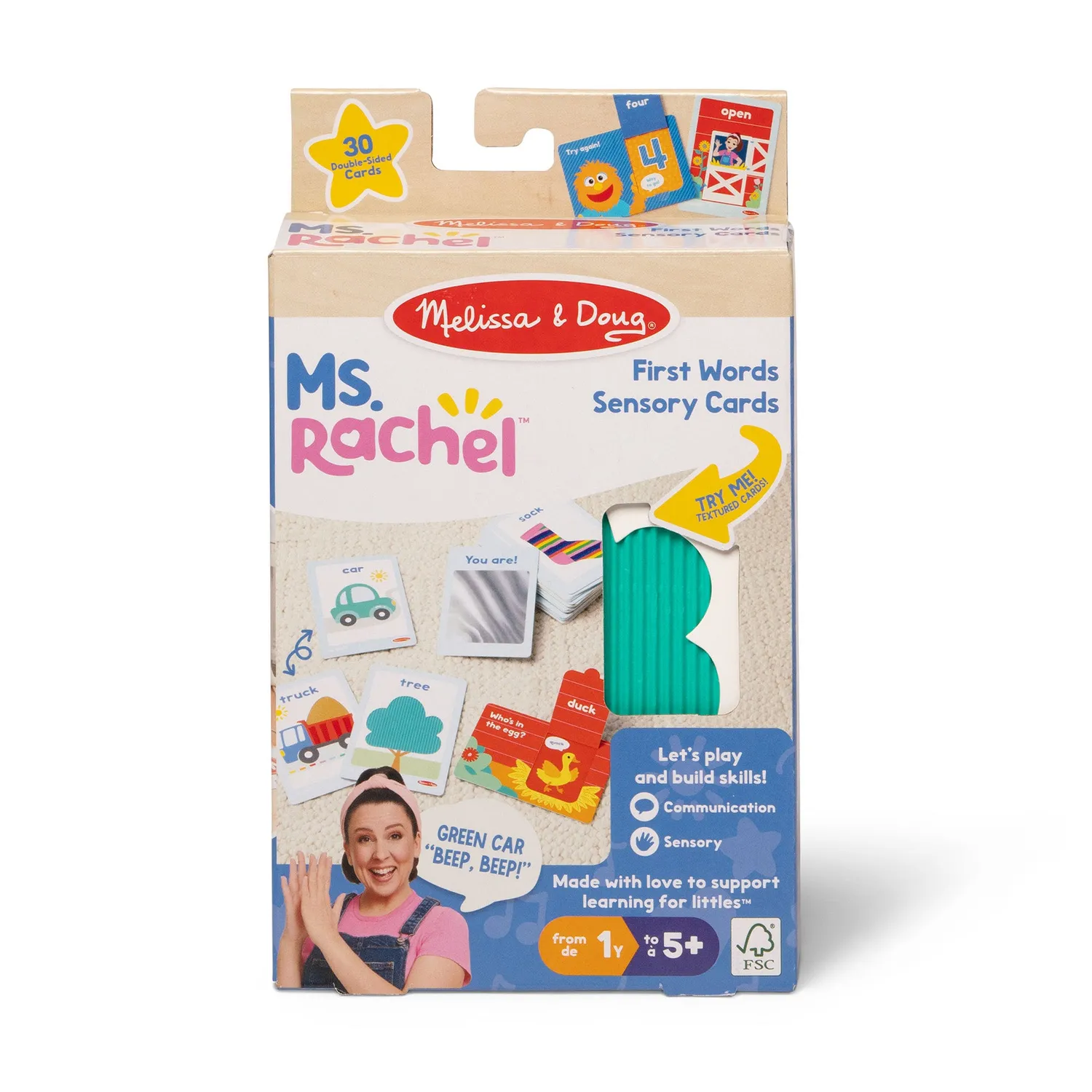 Melissa & Doug Ms. Rachel First Words voelkaarten 30 stuks
