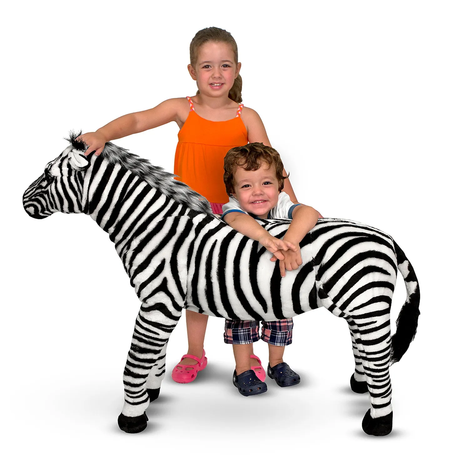 Melissa & Doug Zebra knuffel groot staand 76 cm