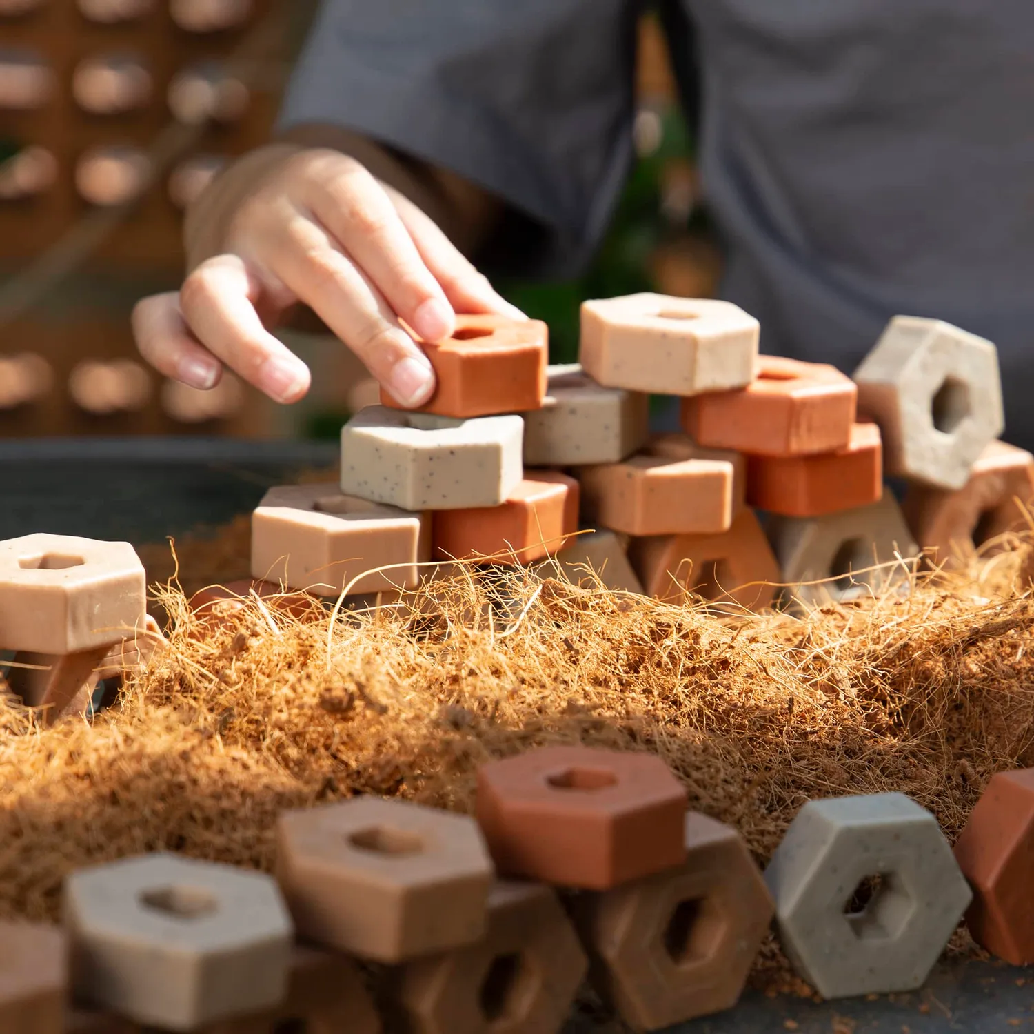 Guidecraft Little Pavers bouwstenen 60 stuks verzwaard
