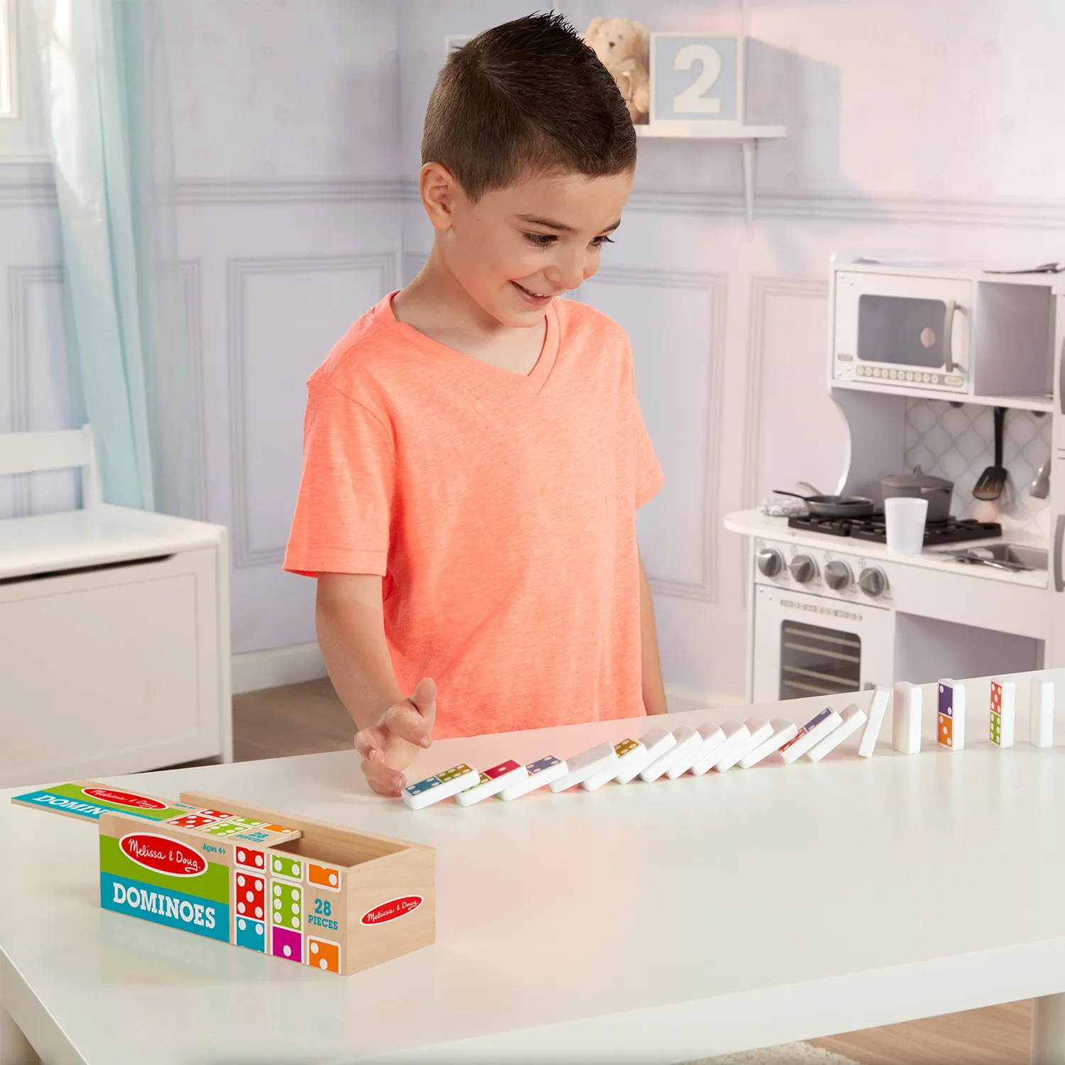 Melissa & Doug Dominoes houten dominospel 28 st