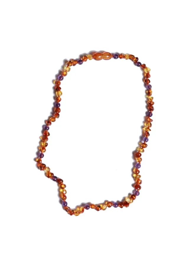 Ginger Fairy Coni barnsteen ketting 32 cm amethist mini