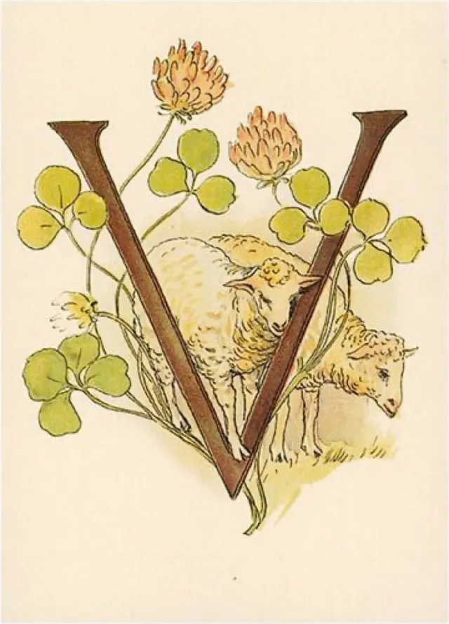 Ginger Fairy Ottilia Adelborg V bloemenalfabet kaart 10,5x15