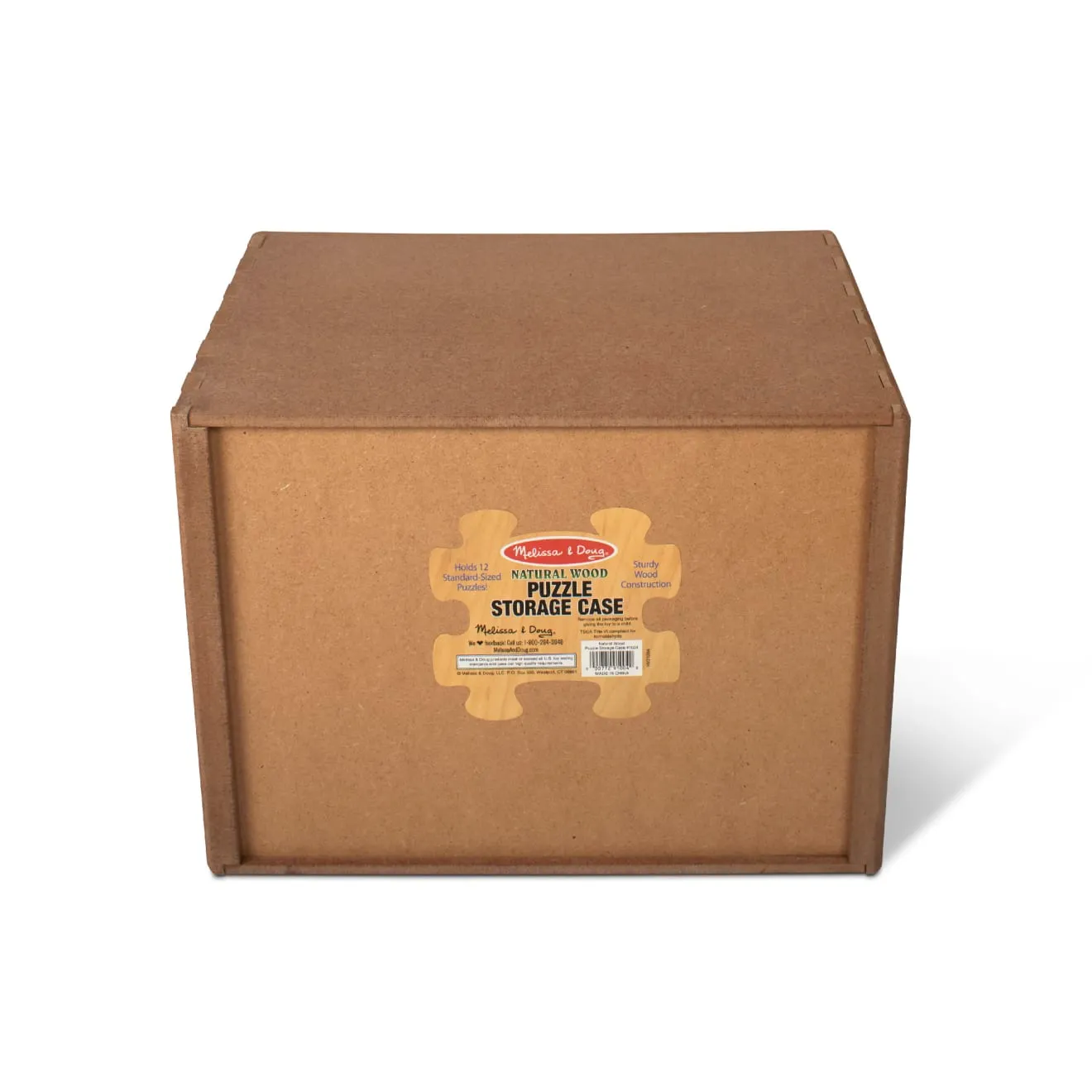 Melissa & Doug Natural Wood Puzzle Case puzzelkoffer hout 12 vakken