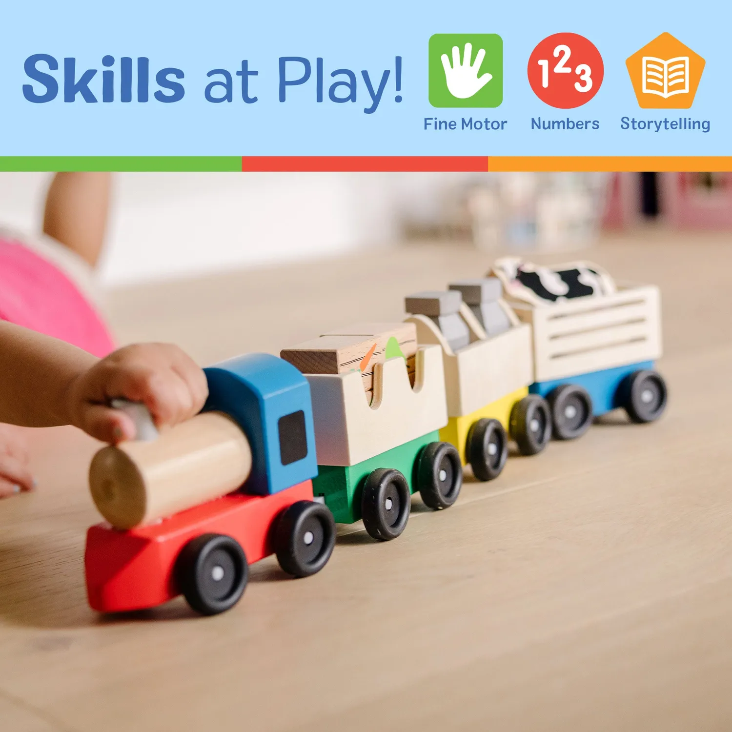 Melissa & Doug houten boerderijtrein speelgoedtrein