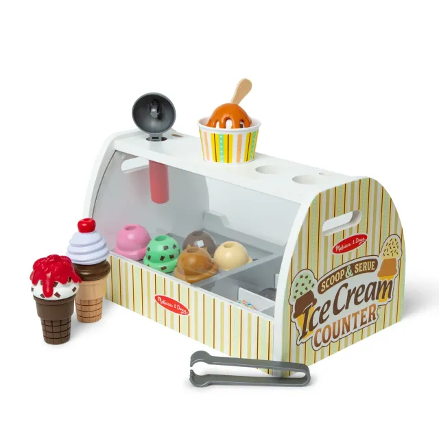 Melissa & Doug Scoop & Serve Ice Cream Counter ijswinkel 28-delig hout