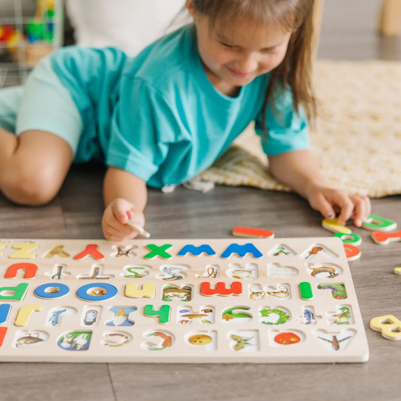 Melissa & Doug Upper Lower Case Alphabet puzzel hout 52 letters