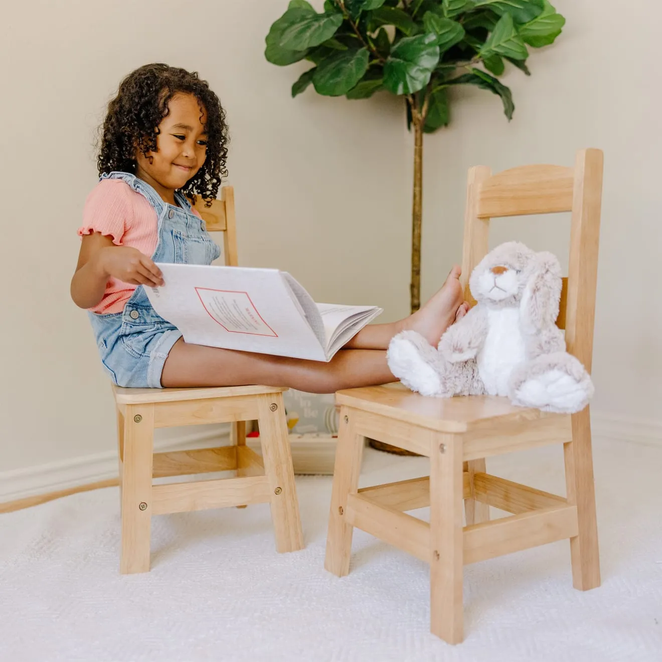 Melissa & Doug Houten kinderstoelen 2 stuks 28 cm zit bio