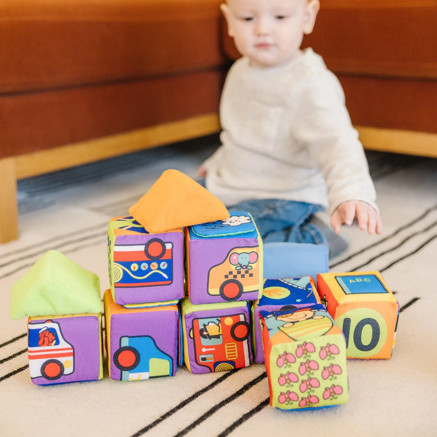 Melissa & Doug K's Kids Match and Build zachte blokken 14 stuks
