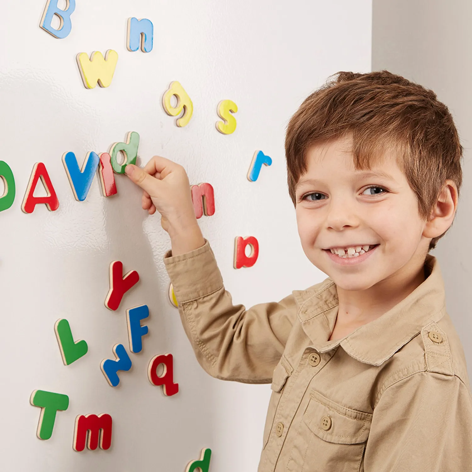 Melissa & Doug Wooden Letter magneetletters 52 stuks hout