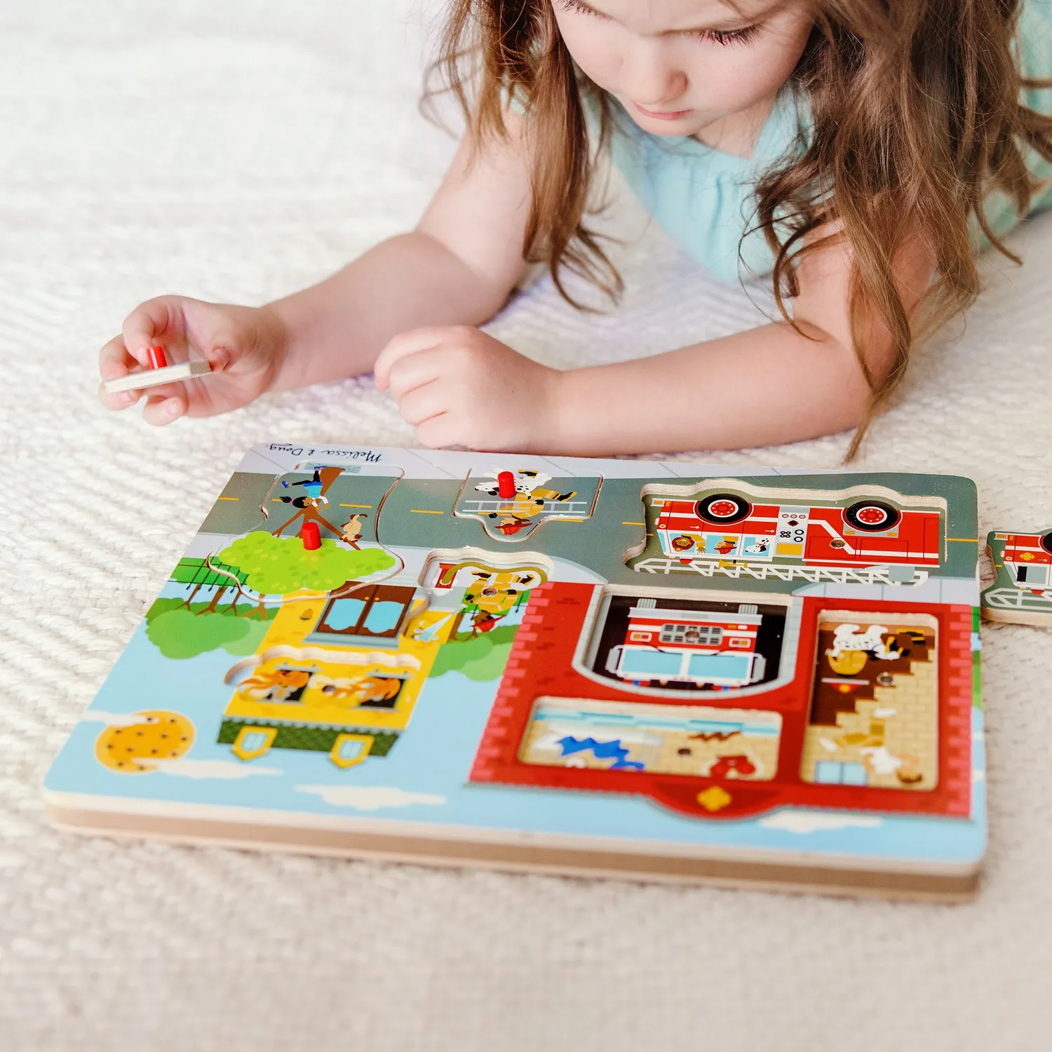 Melissa & Doug Around the Fire Station geluidspuzzel 8 stukjes