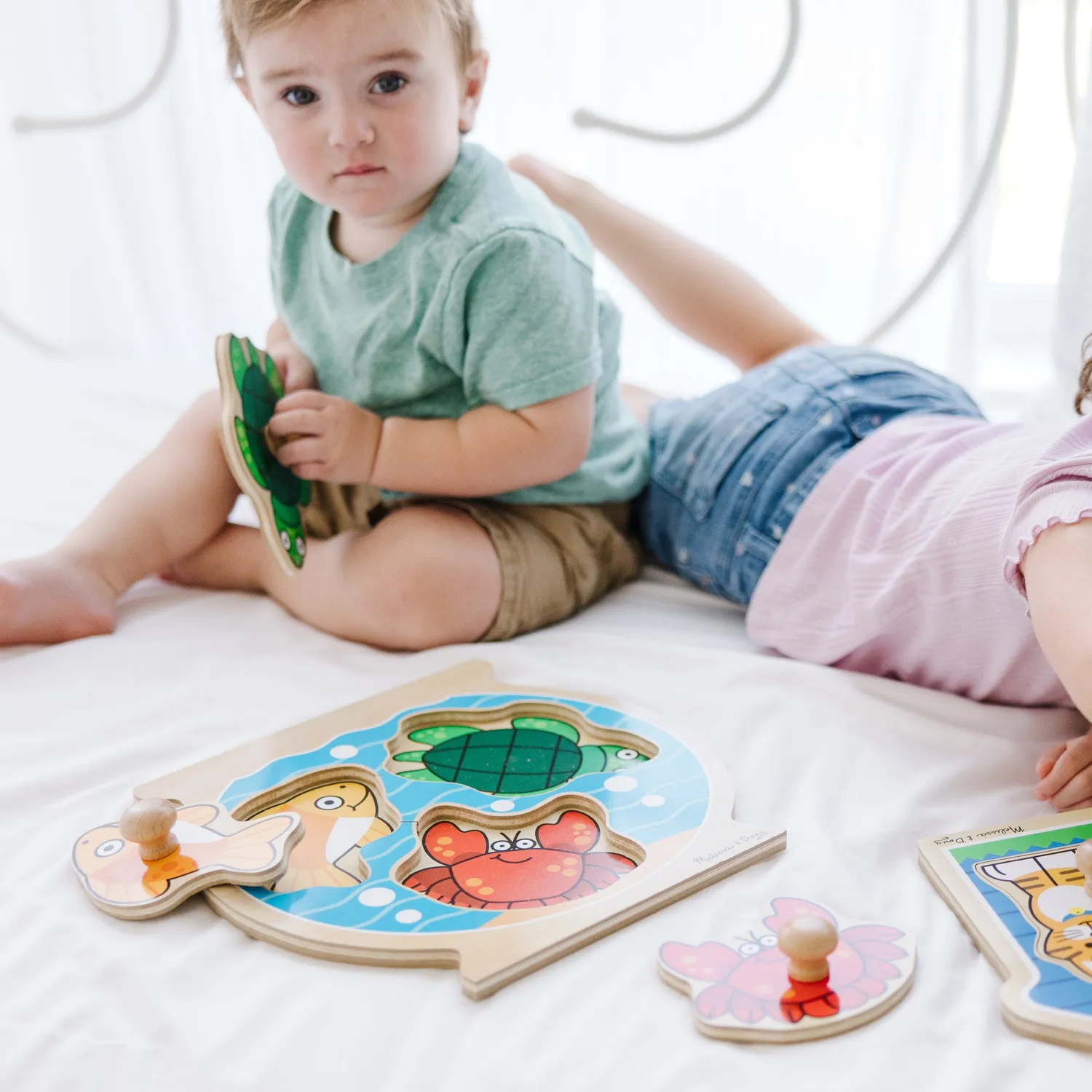 Melissa & Doug Jumbo Knoppuzzel Hout 2-pack dieren