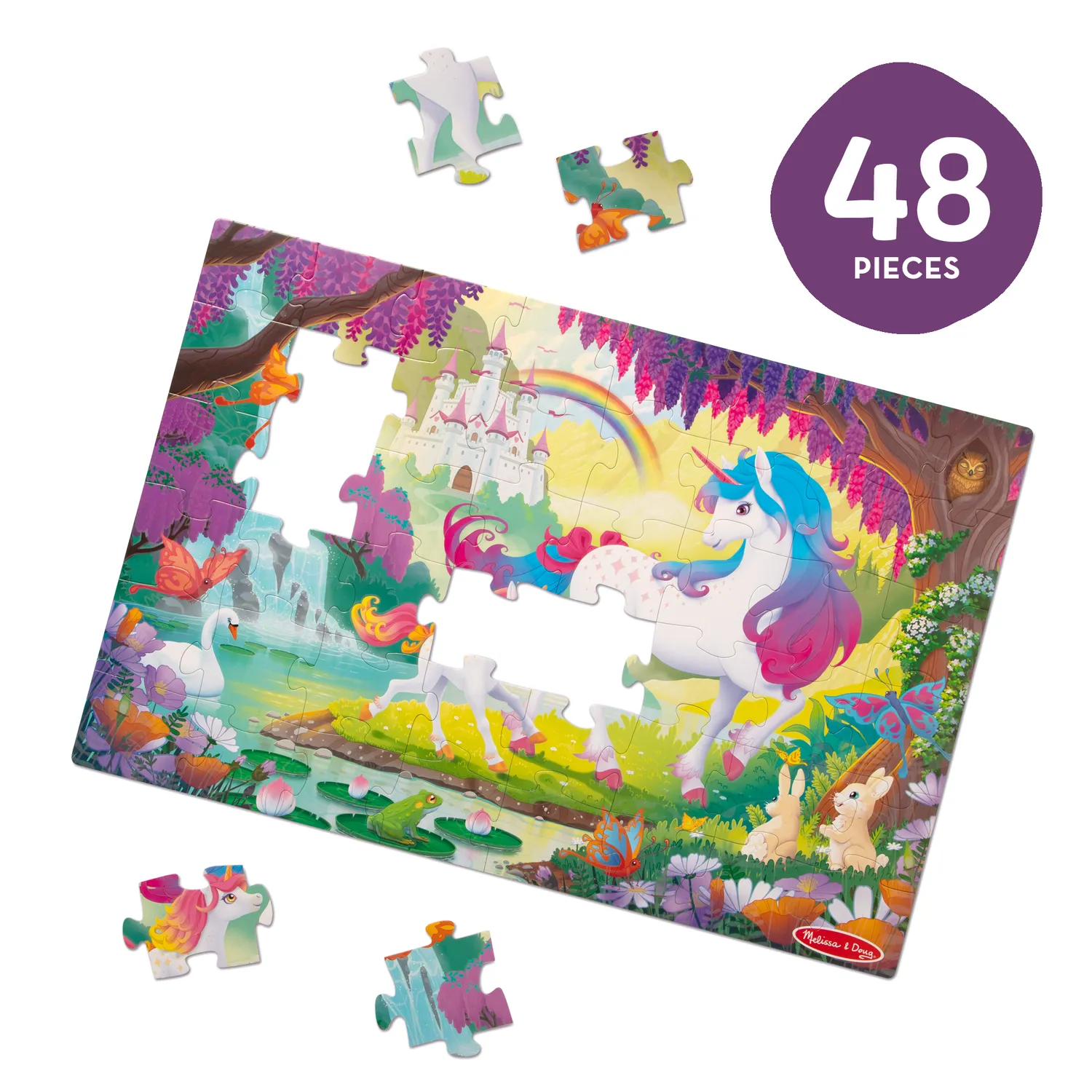 Melissa & Doug Unicorn vloerpuzzel 48 stukjes glow