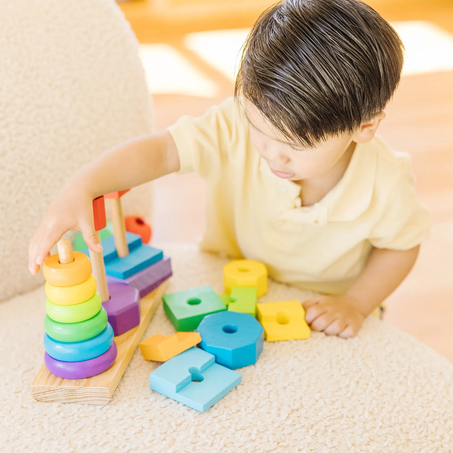 Melissa & Doug Geometric Stacker houten stapelaar 21-delig