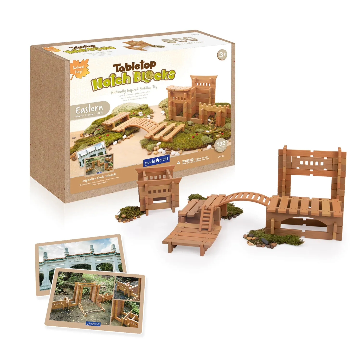 Guidecraft Tabletop Notch Blocks bouwblokken Eastern 87-delig