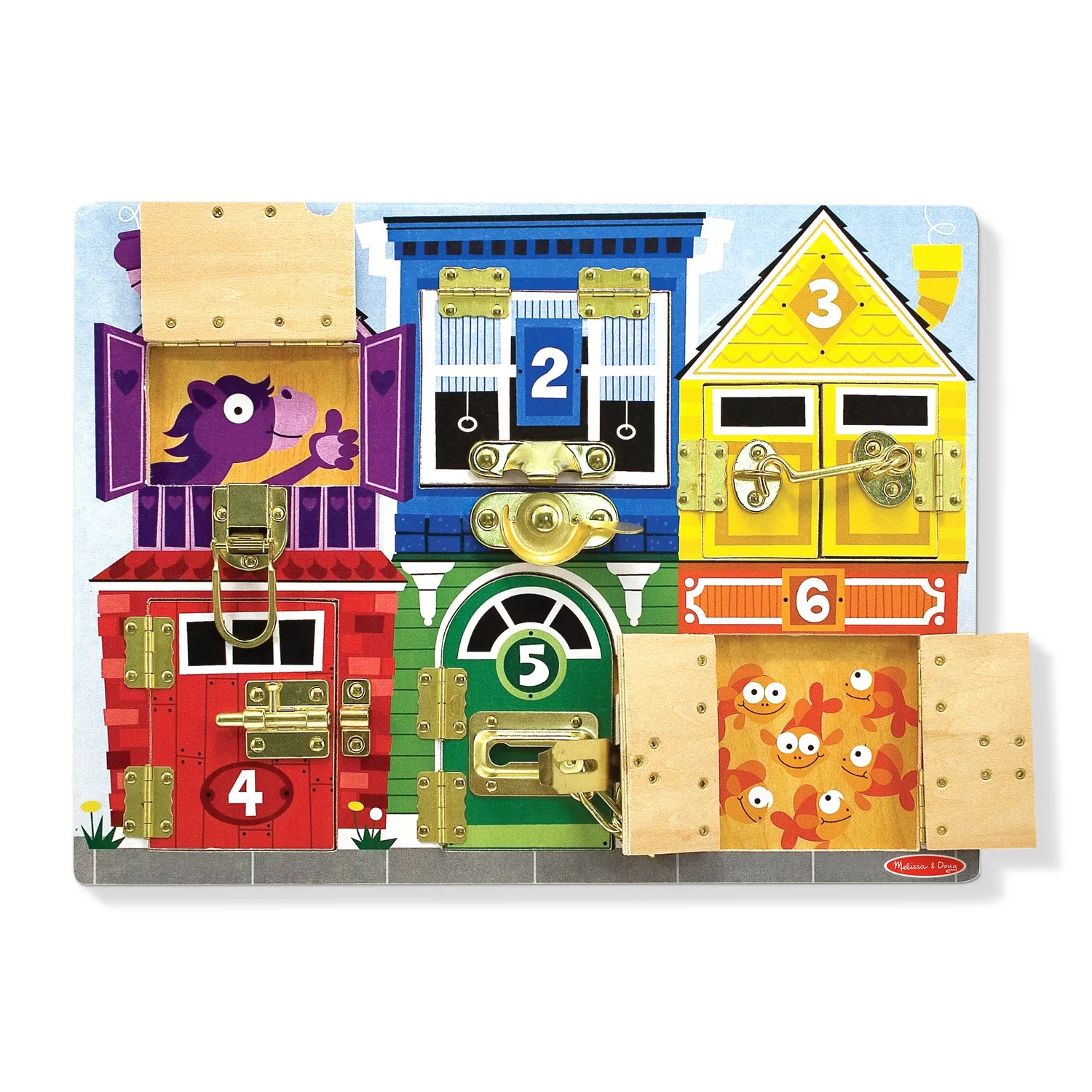Melissa & Doug Latches Board houten slotjesbord dieren 3+ jaar