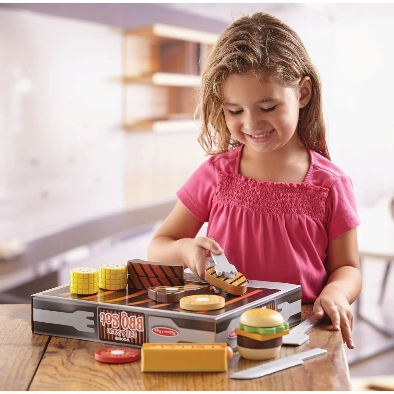Melissa & Doug Grill & Serve BBQ speelset 20-delig hout