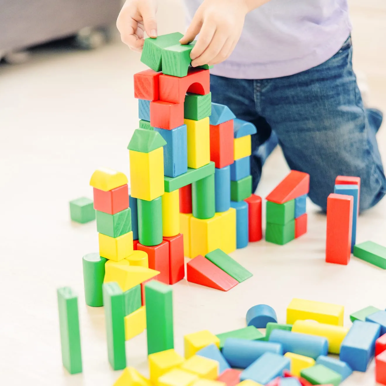Melissa & Doug houten bouwblokken 200 stuks 4 kleuren