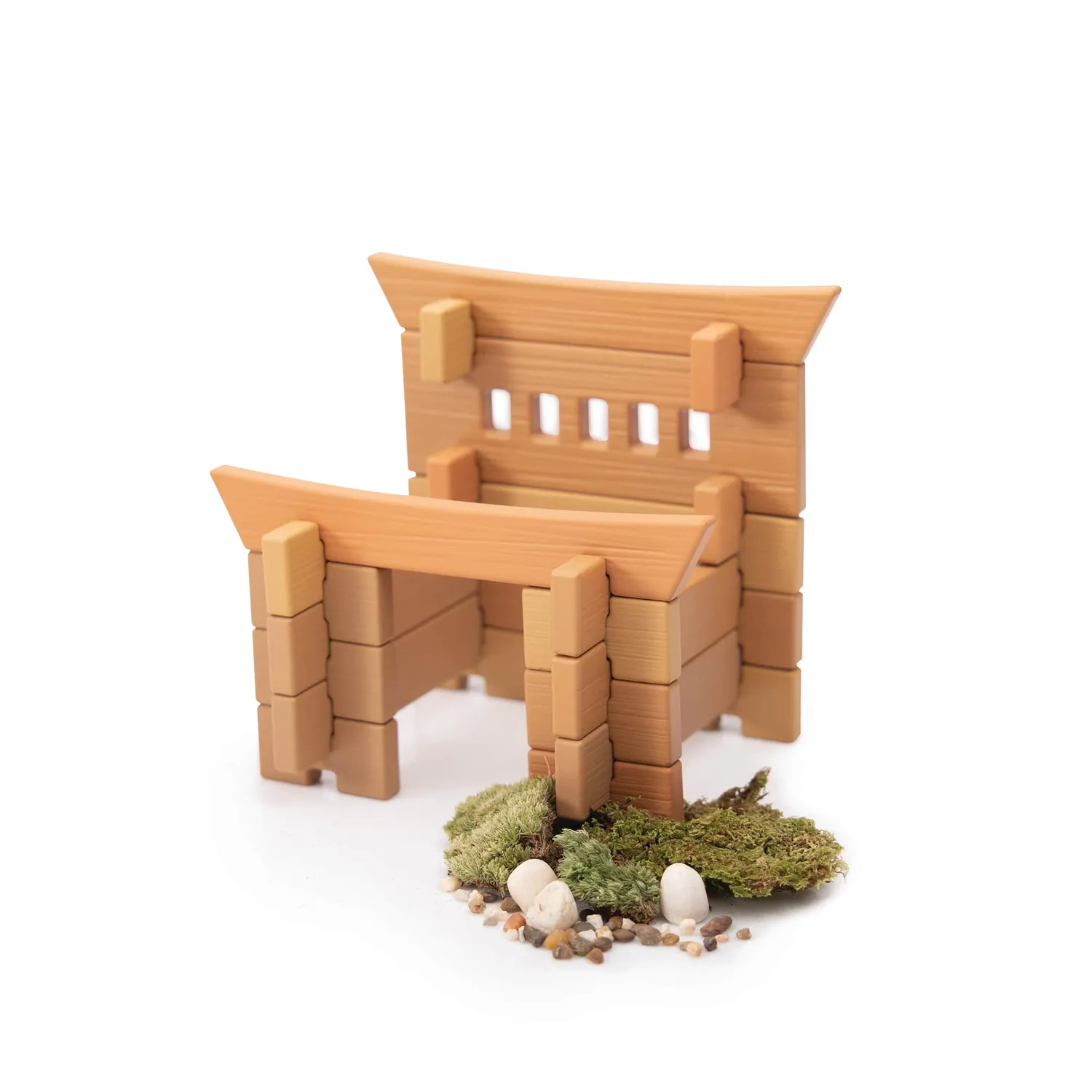 Guidecraft Tabletop Notch Blocks bouwblokken Eastern 87-delig