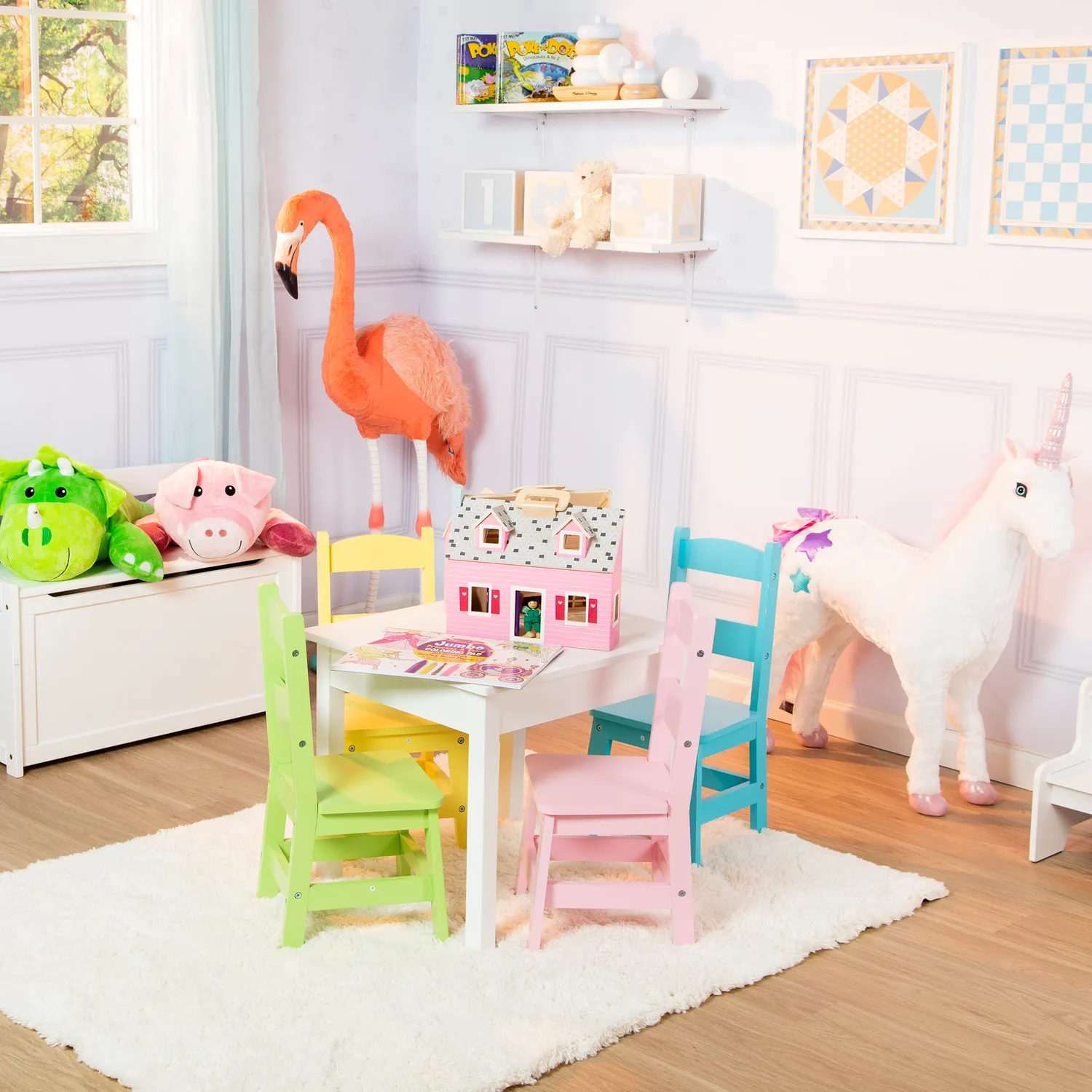 Melissa & Doug Crown kinderfauteuil roze kunstleer kroon